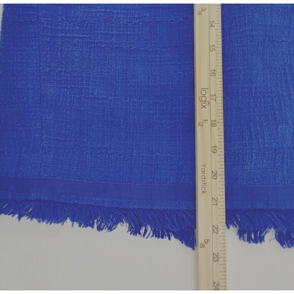 J Crew Black Label Pencil Skirt Womens 0 Blue Tweed Textured Fringe-Hem Career - Picture 13 of 13